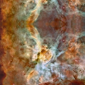 (Smaller, mirrored) HUBBLE Corina Nebular Photograph /  Mirrored, small scale / Credit: NASA, ESA, N. Smith, and The Hubble Heritage Team