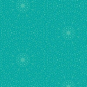 Dotty Rings of  Sea Foam on Alpine Teal