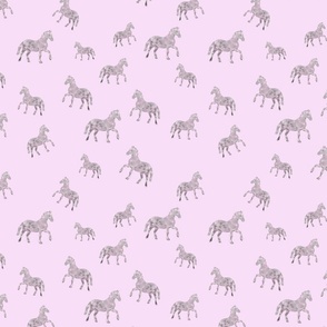 pink tiny horses on pink