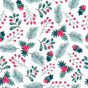 Watercolor Holiday Florals - Small