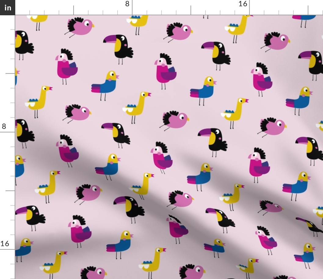 Birds on pink