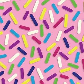 Candy Sprinkles on Pink - L