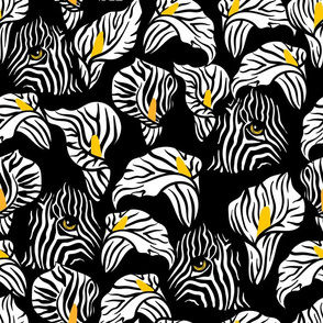 Calla flowers with animal print and zebra