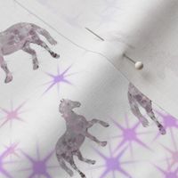 Tiny pink horses with pink stars - girls bedroom decor