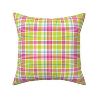 Tropical Plaid in Pink and Lime Green