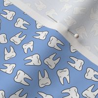 Small Ditzy Tooth Pattern on Medium Blue