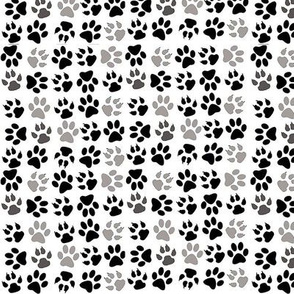 Paw Print in  black,  grey, charcoal