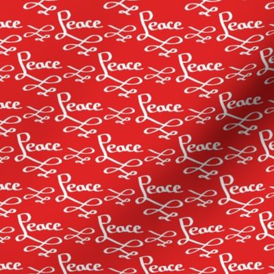 Christmas Calligraphy - "Peace" on Red