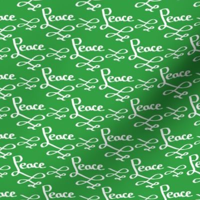 Christmas Calligraphy - "Peace" on Green