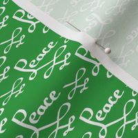 Christmas Calligraphy - "Peace" on Green