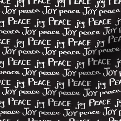 Peace and Joy Christmas Hand Lettering on Black