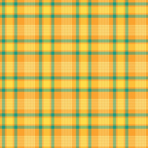 Rise and Shine Plaid in Orange and Teal