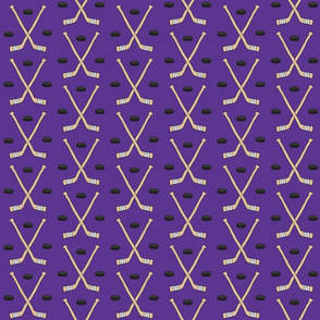 Purple Hockey Fabric, Wallpaper and Home Decor