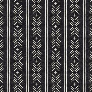 (small scale) mud cloth arrow stripes - onyx - mudcloth tribal - LAD19BS