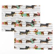 Christmas Dachshunds//Stripe - Large