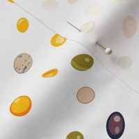 candies, gems, lentils colorful pattern