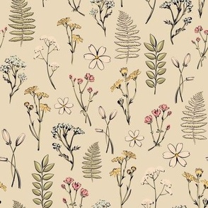 Hygge Botanical Coodrinate Taupe Flora