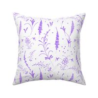 Oriental Ink Motif - lavender purple on white, medium 