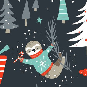 Slothy Holidays - Christmas Coal Black Large Scale
