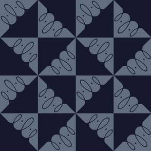 Dark blue and grey geometric doodle