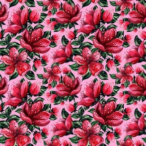 Vintage Luxury Pink Floral Wallpapers, Seamless Pattern