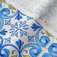 Classic Floral Azulejo Tiles with realistic ceramic texture