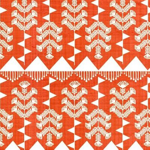 Indian Warli floral orange_