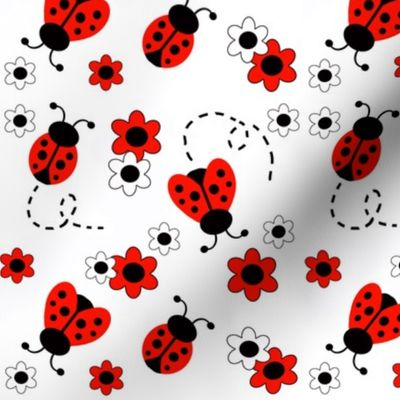 Red Ladybug Floral 6 inches 