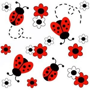 Red Ladybug Floral 6 inches 