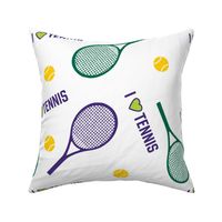 I love tennis - green and purple - large scale tiles