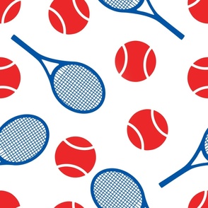 Tennis: red and navy blue  - large scale tiles