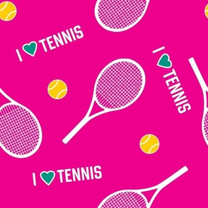 I love tennis on vivid pink and white - large scale tile