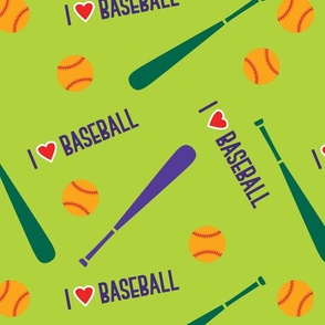 I love baseball on fresh green - large scale tiles