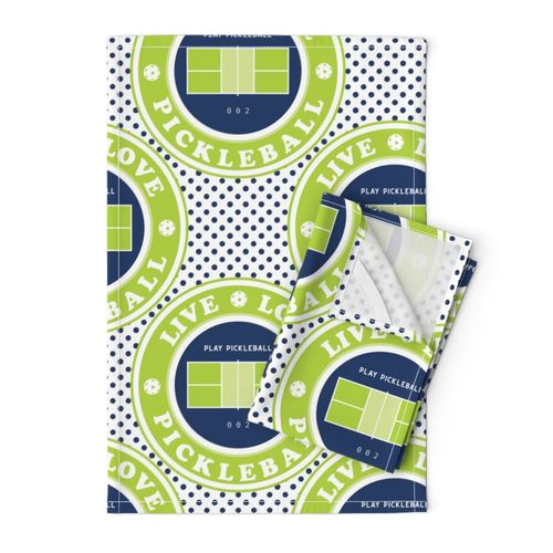 Pickleball - Live, love, play on dotted background - large scale tiles