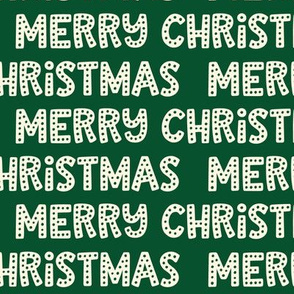 Merry Christmas Typography on Kelly green-medium scale