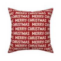 Merry Christmas Typography on Wine Red-medium scale