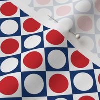 Dots and Squares Red White Blue Tiles Small