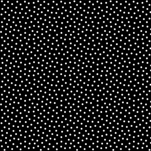 White 5 mm polka dots on black ground