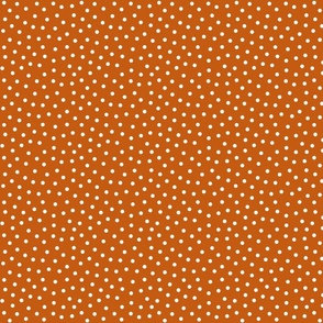 White 5 mm polka dots on autumn brownground