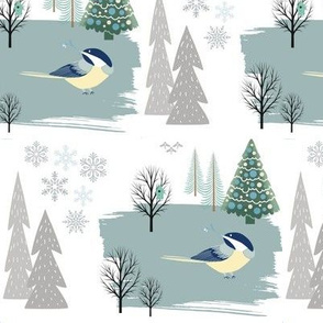 Winter birds in the Snow