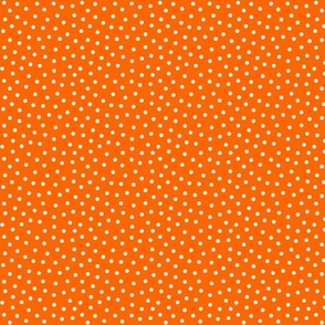 White 5 mm polka dots on orange ground