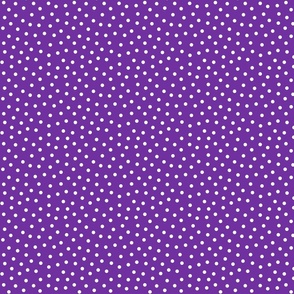 White 5 mm polka dots on purple ground