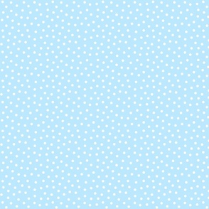 White 5 mm polka dots on bright blue ground