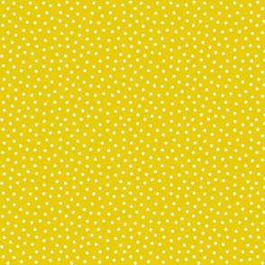 White 5 mm polka dots on sun yellow ground 
