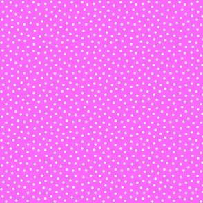 White 5 mm polka dots on pink ground