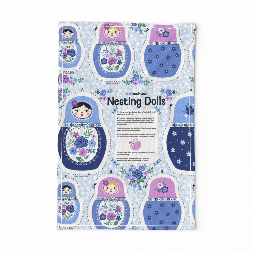 Nesting dolls cut and sew blue