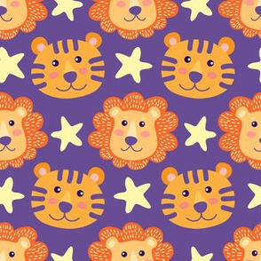 lions and tigers - purple