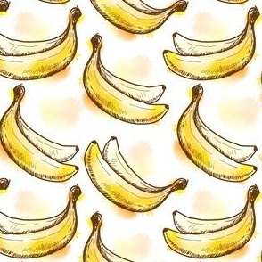 Watercolor bananas