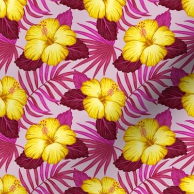 Tropical pattern - yellow purple