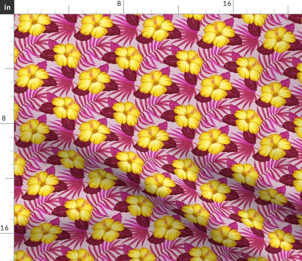 Tropical pattern - yellow purple